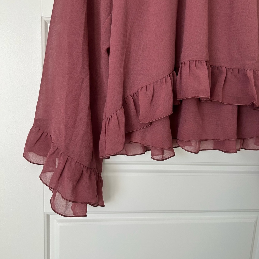 Aritzia Wilfred Mauve Ruffle Blouse Size S/P - Picture 3 of 4